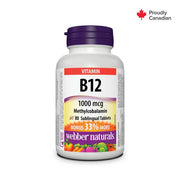 Webber Naturals Vitamin B12 1000mcg sublingual tablet bottle