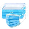 3-Ply Surgical Disposable Face Masks showing blue outer layer and pleated design