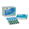 Mega Gofen 400mg ibuprofen capsules bottle with clear liquid-gel capsules