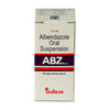ABZ Suspension 10ml bottle containing albendazole for treating parasitic worm infections