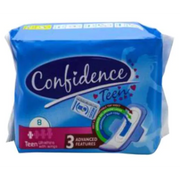 Fay Confidence Ultra Thin pads showing breathable top layer and protective wings