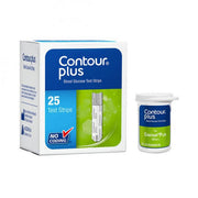 Contour Plus Test Strip showing proper insertion into glucose meter