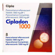 Cipladon 1000mg effervescent paracetamol tablet for pain and fever relief
