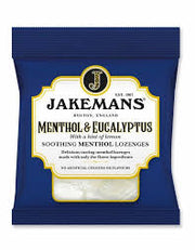 Jakemans Menthol Lozenges open pack showing lozenges inside