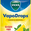 Vicks Vapodrops Lemon and Menthol Lozenges 72g packet