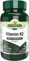 Nature's Aid Vitamin K2 100mcg Capsules 30-count bottle
