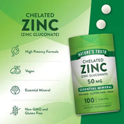 Nature's Truth Zinc supplement tablets for immune system support
