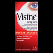 Visine Original Red Eye Drops 15ml bottle with fast-acting redness relief formula